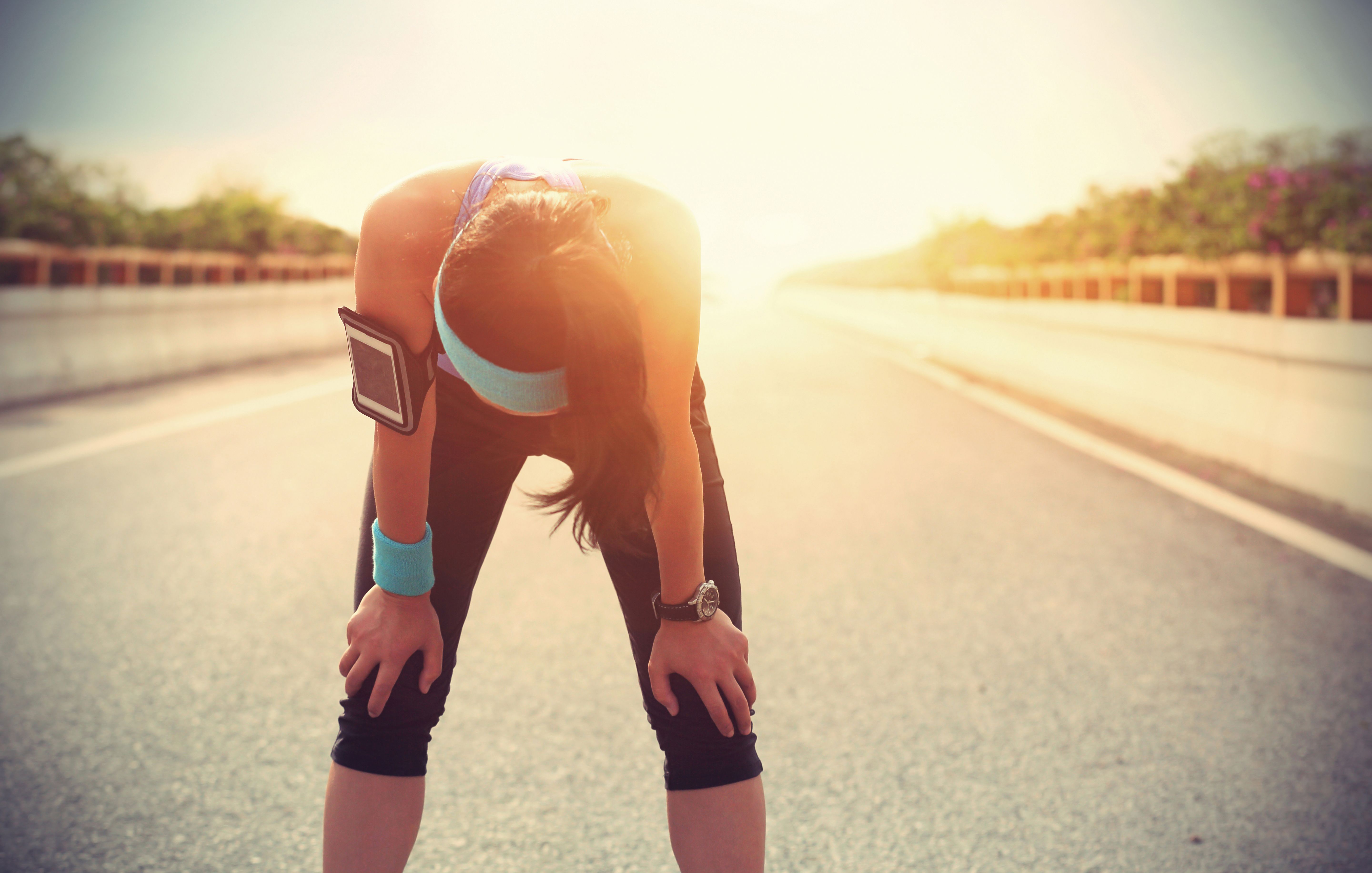 Woman tired after running