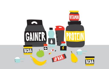 protein powder cartoon