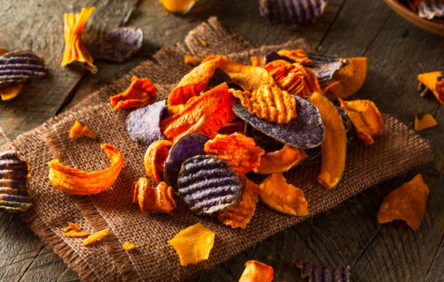 Veggie chips on table