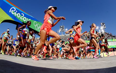 Start of the women's Olympic marathon