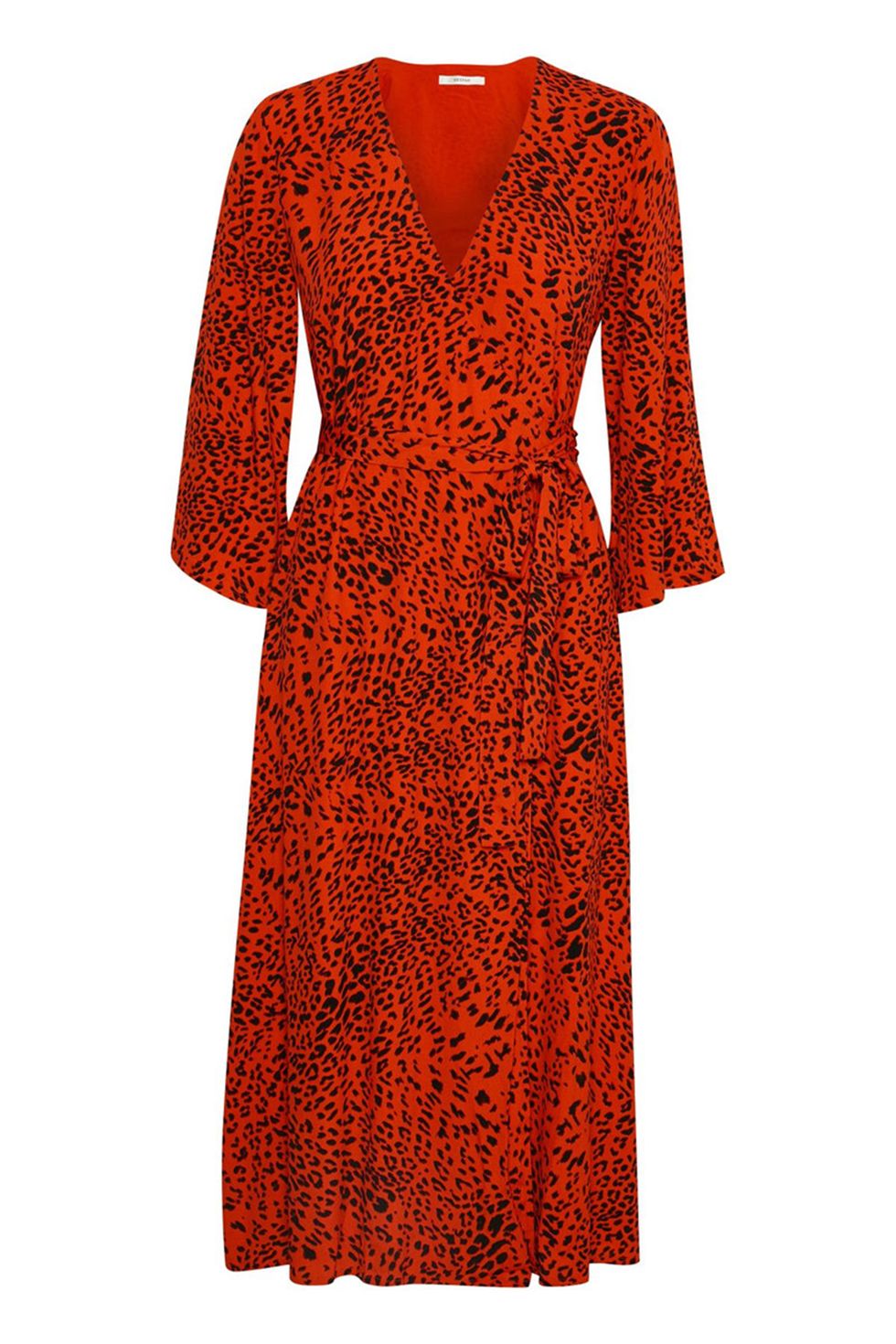 Clothing, Dress, Day dress, Orange, Red, Sleeve, Cocktail dress, Neck, A-line, Outerwear, 