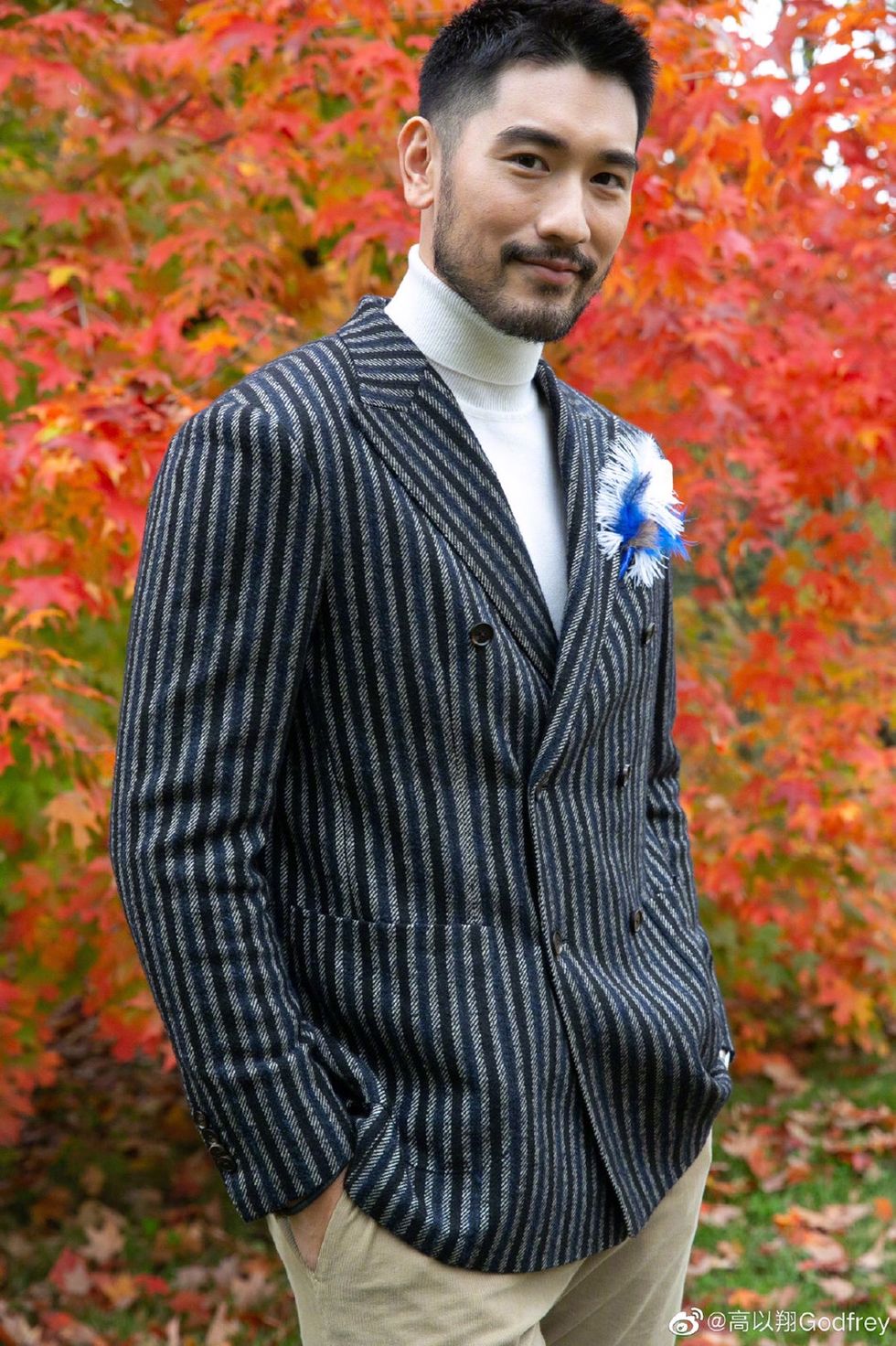Suit, Clothing, Leaf, Formal wear, Outerwear, Autumn, Orange, Blazer, Tuxedo, Vest, 