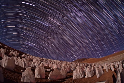 https://www.nationalgeographic.com/content/dam/science/2019/08/26/10_alien_nationalgeographic_1761177.jpg De Atacamawoestijn in Chili wordt geregeld gebruikt als nabootsing van Martiaanse landschappen met een gemiddelde jaarlijkse neerslag van minder dan 25 millimeter is het een van de droogste plekken op aarde en het terrein biedt uitstekende oefenterreinen voor rovers die bedoeld zijn om op Mars rond te rijden Ondanks het extreme milieu zijn er talloze levensvormen gevonden in de bodem van de woestijn en in hooggelegen meren in de naburige bergen