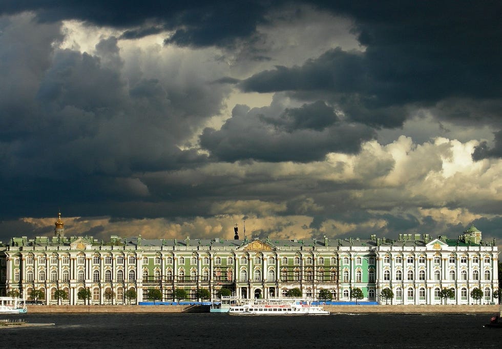 Het winterpaleis de Hermitage in SintPetersburg