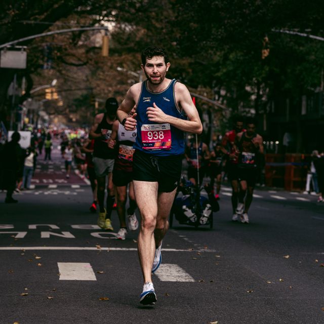 a runner in manhattan during the new york city marathon