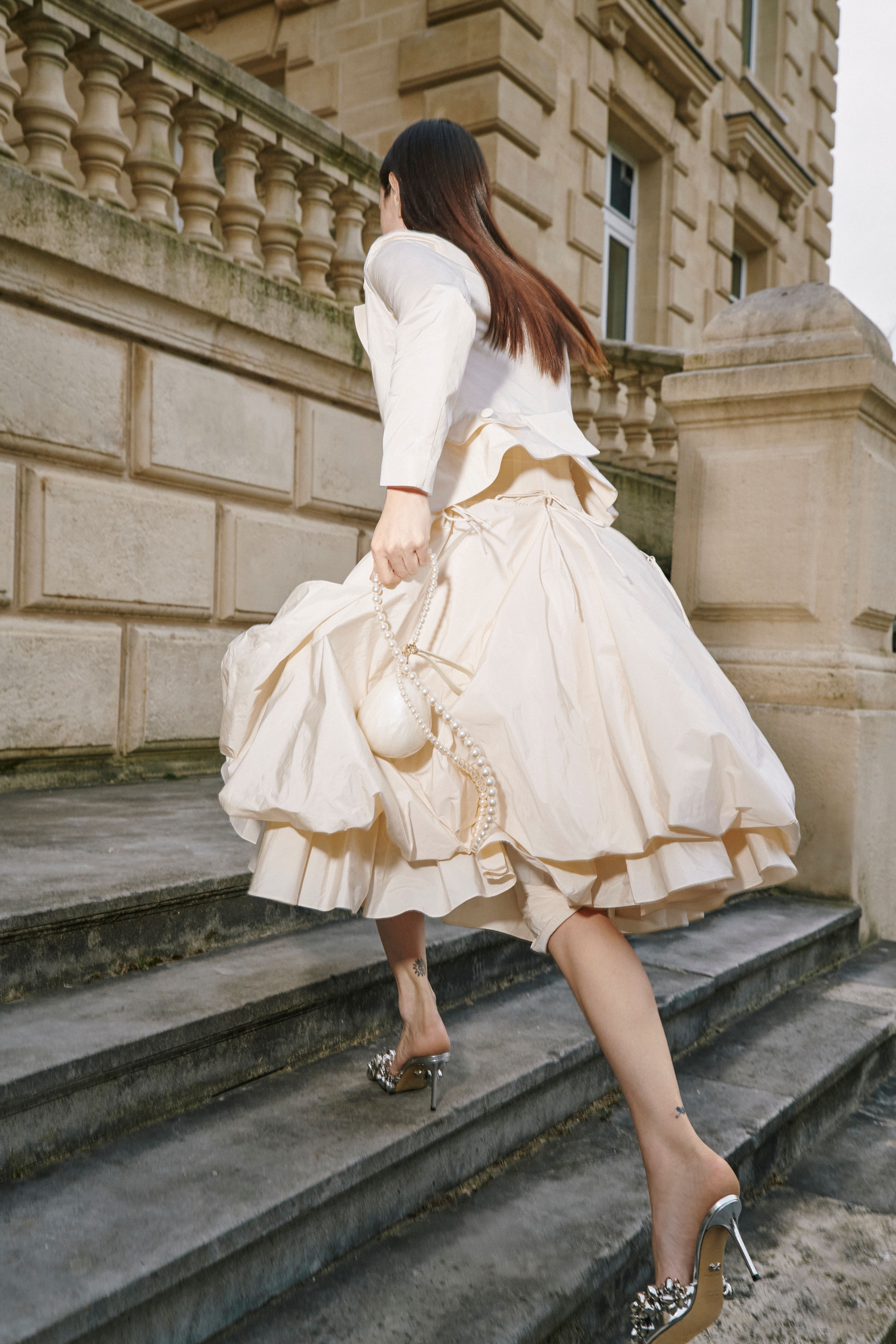 【上品な一枚コーデ /Blanc】HERMES ストレートドレス Lサイズあり【IRMA/イルマ】ワンカラー/ 長袖/ 袖あり/ カット