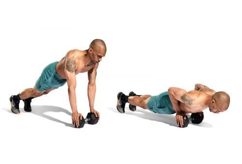 close grip dumbbell tricep push up