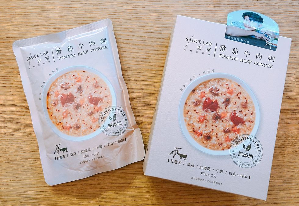 完美男人修杰楷自創品牌「佐室 SAUCE LAB」，推出2款粥品即食包和3種料理醬。