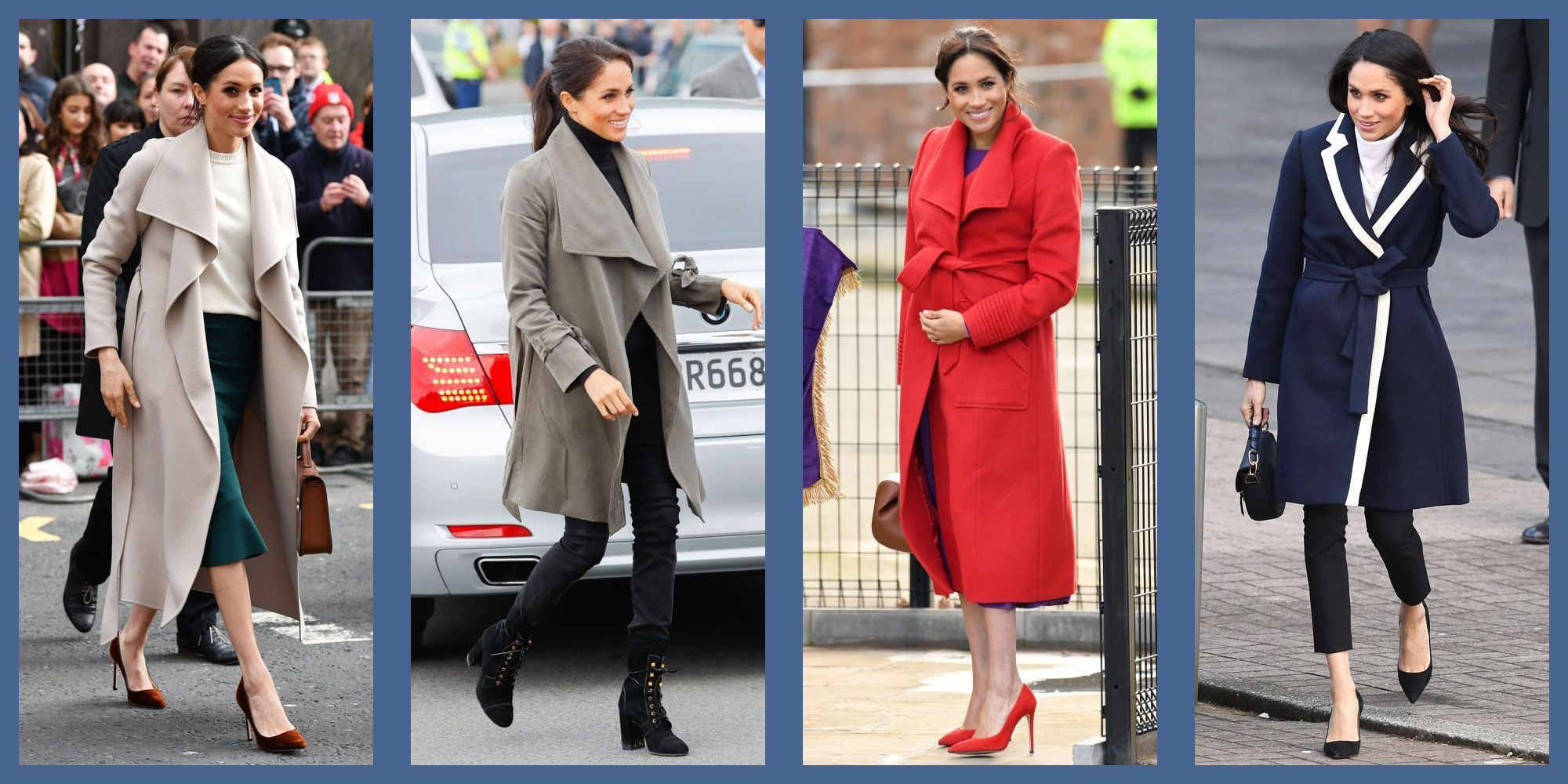 Photos of Meghan Markle in Wrap Coats