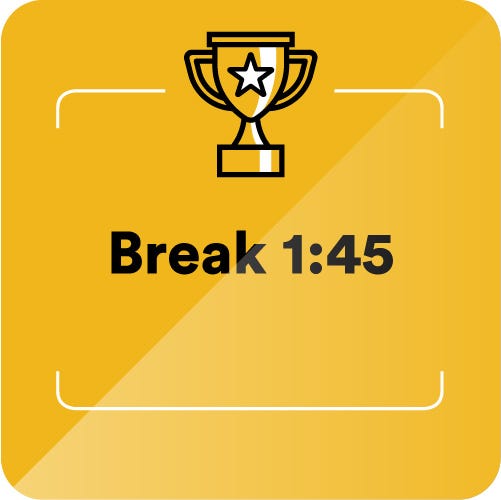 break 1:45, trophy icon break 1 hour 45 minutes, trophy icon