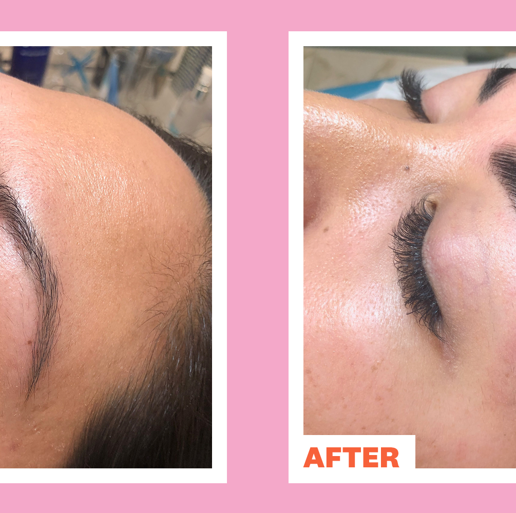 eyebrow tinting before and after