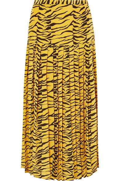 animal print pleated skirt
