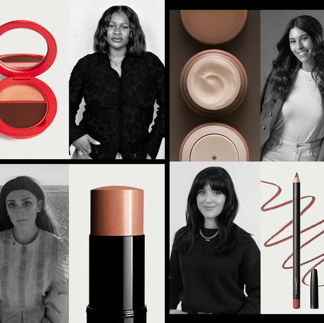 a grid showcasing various beauty products and models a grid showcasing various beauty products and models