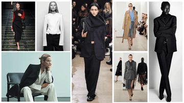 fashion runway and editorial looks showcasing tailored outfits in various styles and colors