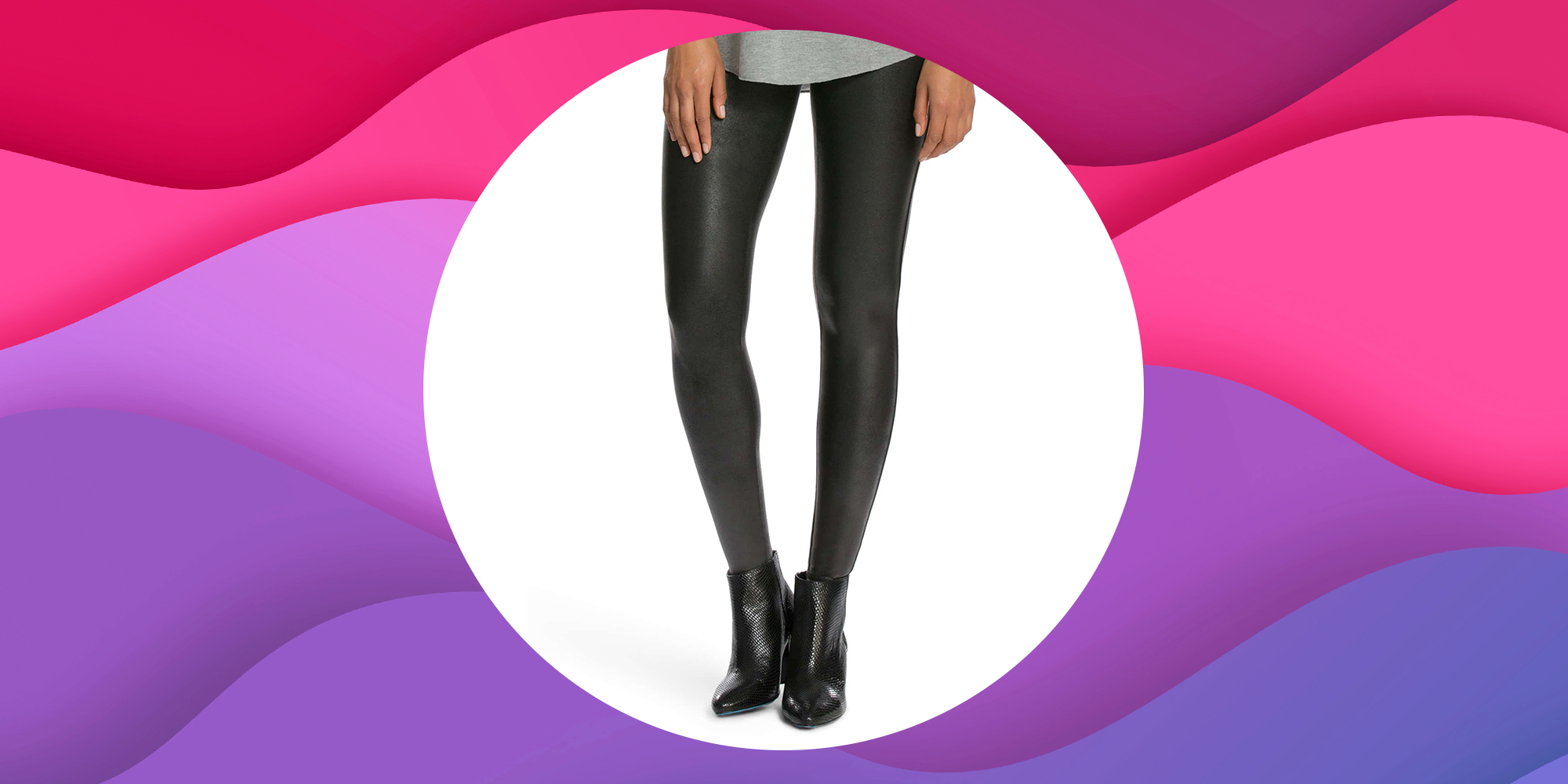 Split Front Faux Leather Leggings – omgfashion.com