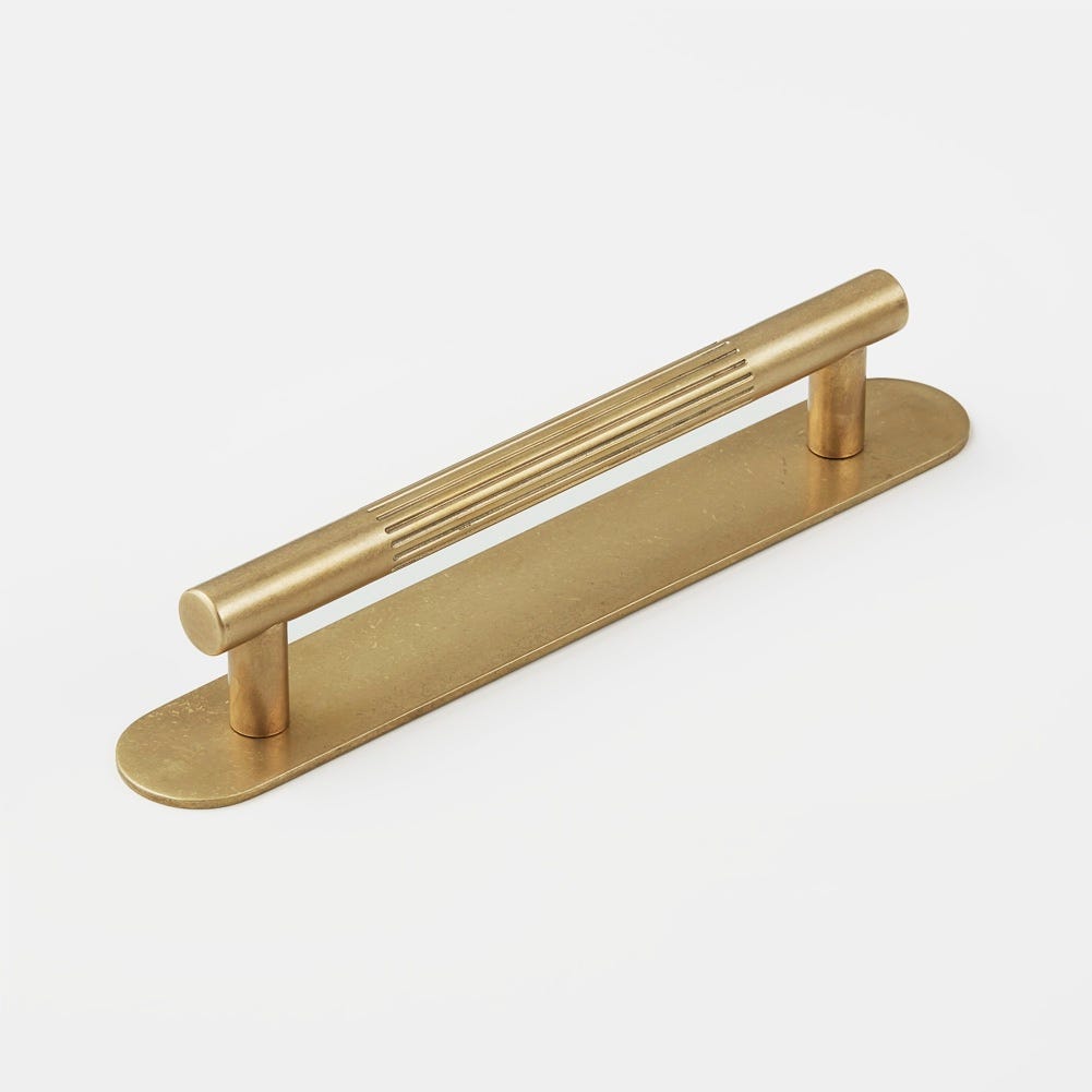 brooklands cabinet handle backplate aged brass croft