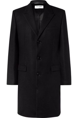 Clothing, Coat, Outerwear, Black, Overcoat, Sleeve, Collar, Suit, Formal wear, Jacket, 