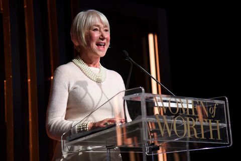 new york, new york   december 04 dame helen mirren speaks onstage during the 14th annual loréal paris women of worth awards at the pierre on december 04, 2019 in new york city photo by kevin mazurgetty images for loréal
