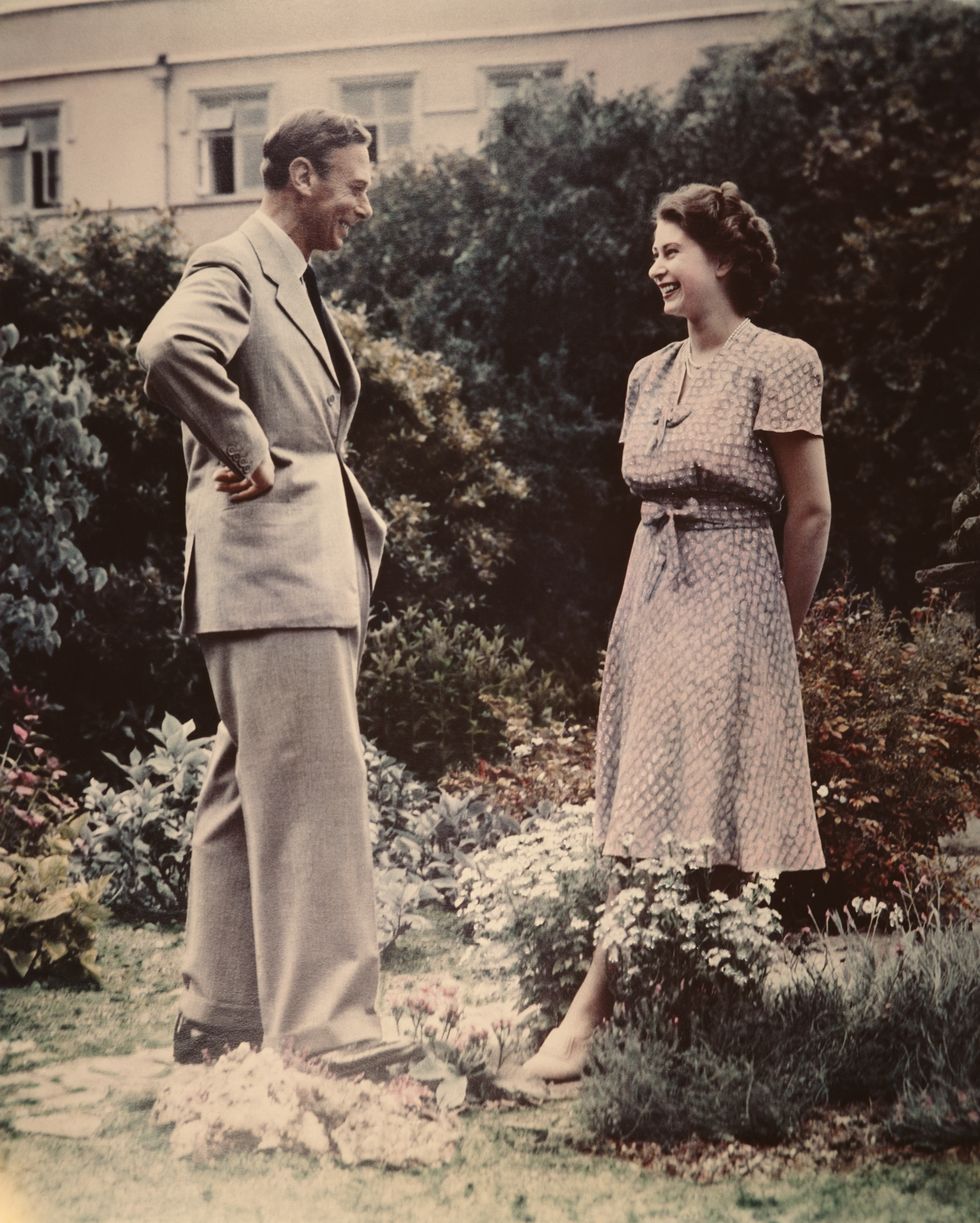 Princess Elizabeth conversing with her father, King George VI