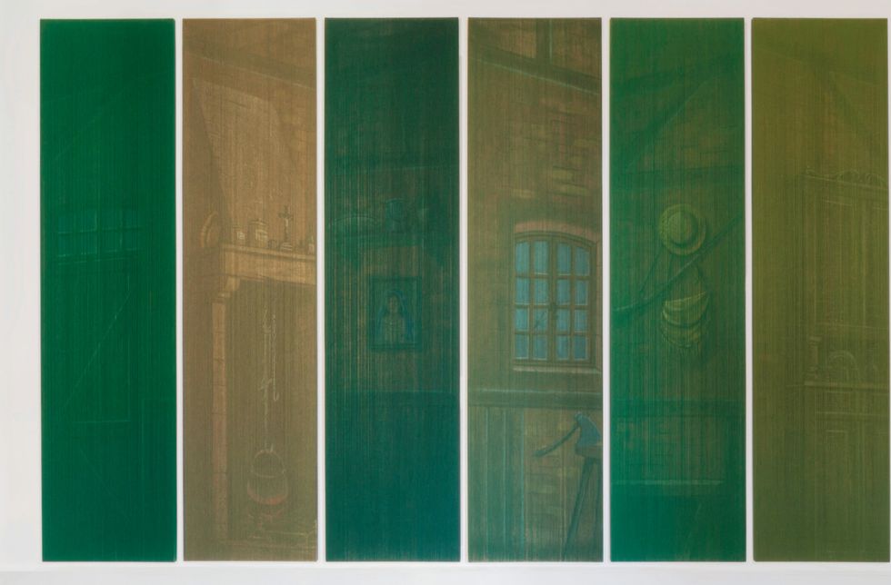 Green, Blue, Turquoise, Line, Rectangle, Door, Room, Tints and shades, Wood, Glass, 
