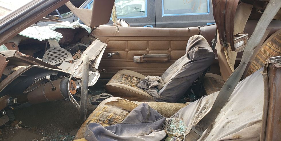 1971 ford mustang hardtop in colorado junkyard