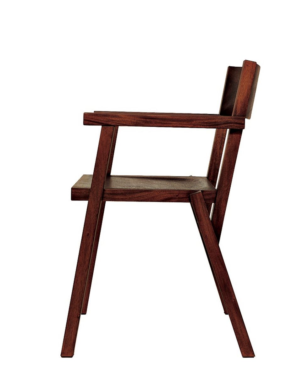 a wooden chair with a cushion