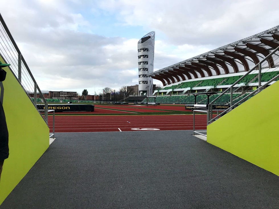 hayward field behind the scenes in oregon in march 2021