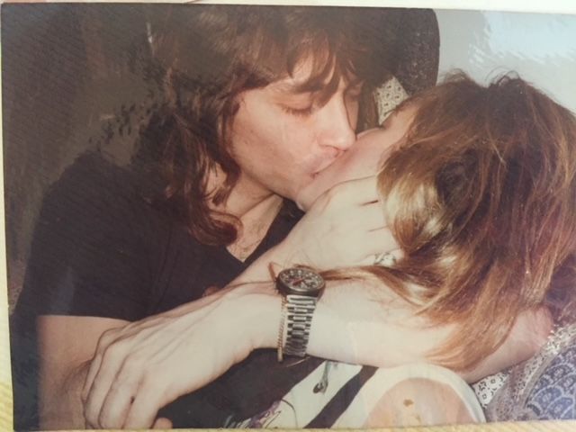rick dufay and maureen dumont kelly, minka kelly's parents, kiss in an early photo