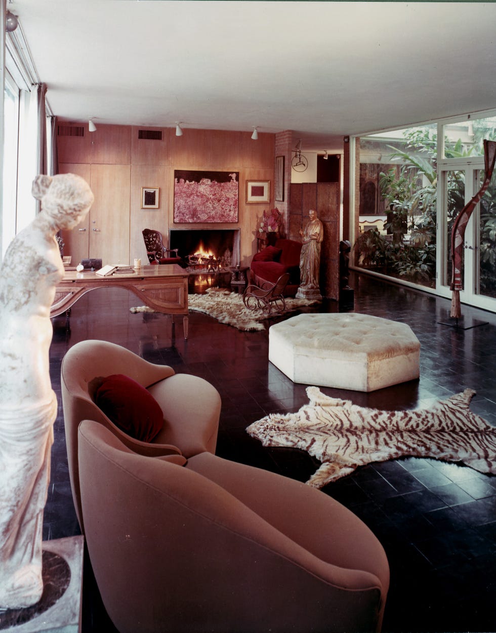 interior view of living room at the de menil’s house, 1964. courtesy of menil archives, the menil collection, houston.