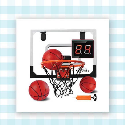 apple airpods and over the door basketball goal