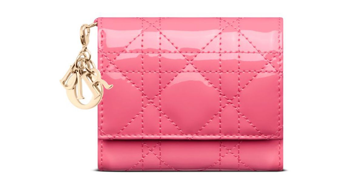 Dior  二つ折り財布　ピンク  粉