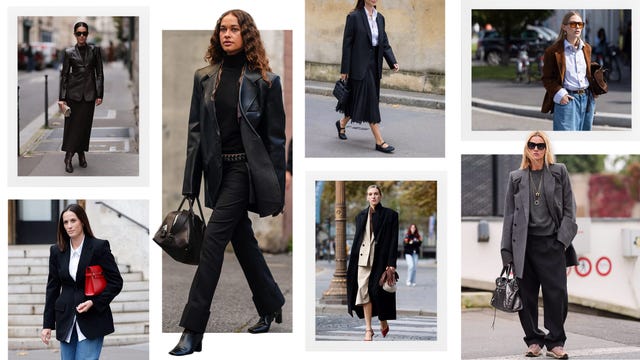 collection of street fashion looks featuring women in various outfits