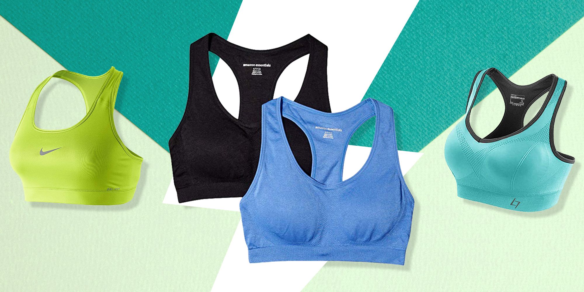 Teal/Turquoise Racerback Sports Bra with Adjustable Straps - Small