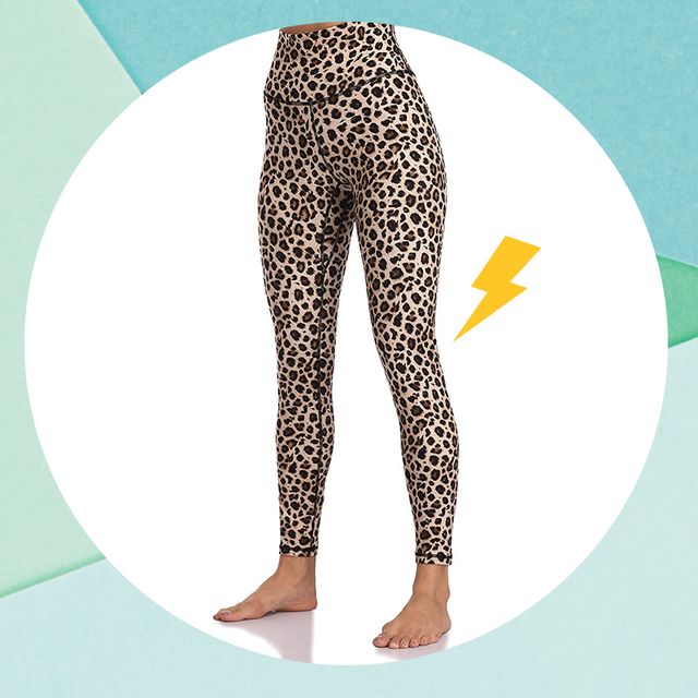 Kyodan High Rise Leggings Womens P/S Leopard Animal Print Stretch Yoga Pants