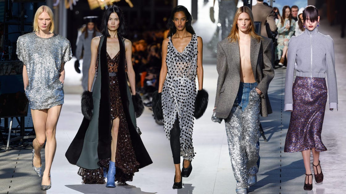 models showcasing various designer outfits on a runway