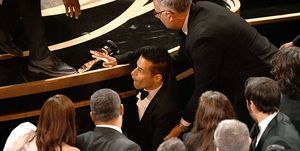 None of us noticed that Rami Malek fell off the stage after accepting his Best Actor Oscar