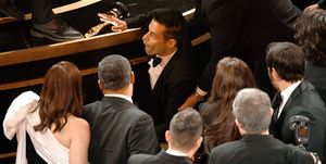 None of us noticed that Rami Malek fell off the stage after accepting his Best Actor Oscar