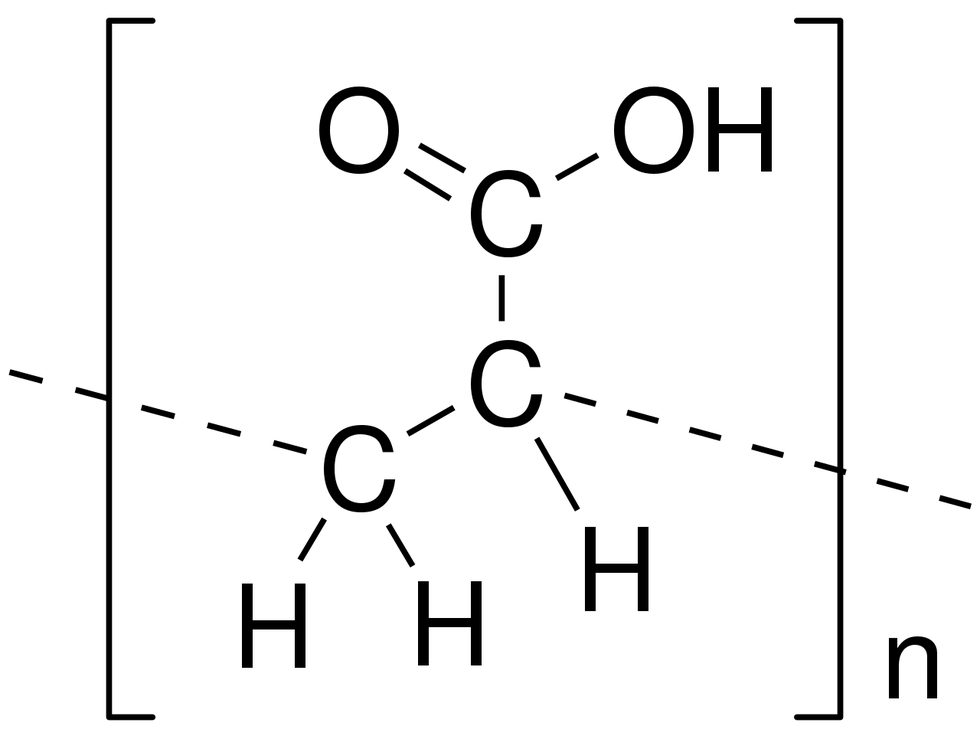 the chemical structure of ﻿polyacrylic acid