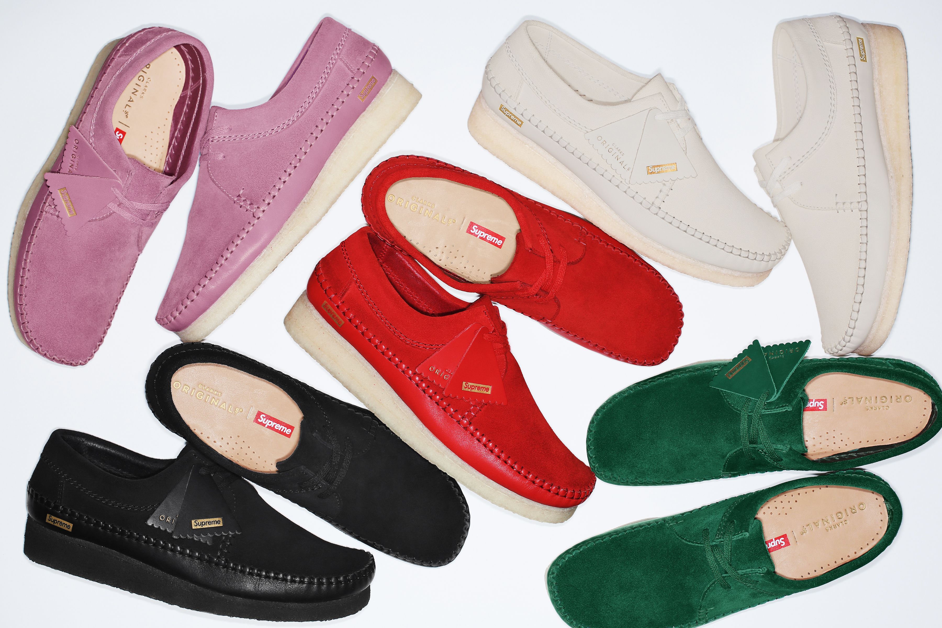 Supreme Clarks Woven Wallabeeブラックスウェード - モカシン