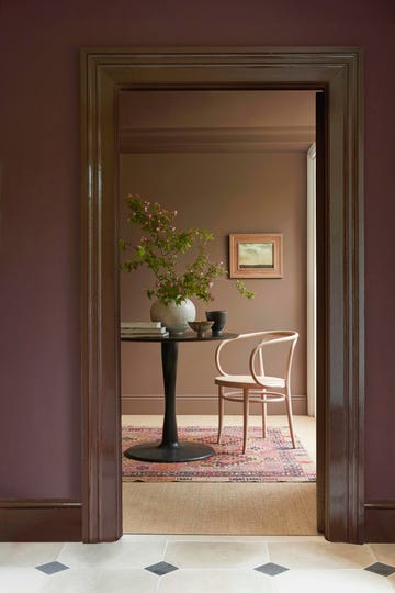 doorways with architrave and skirting in gloss brown and plum