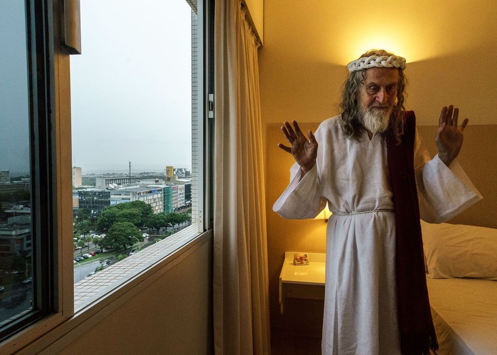 INRI Cristo in de hotelkamer waar hij zijn eerste openbaring kreeg en hem werd verteld dat hij het Nieuwe Jeruzalem in Braslia zou vinden