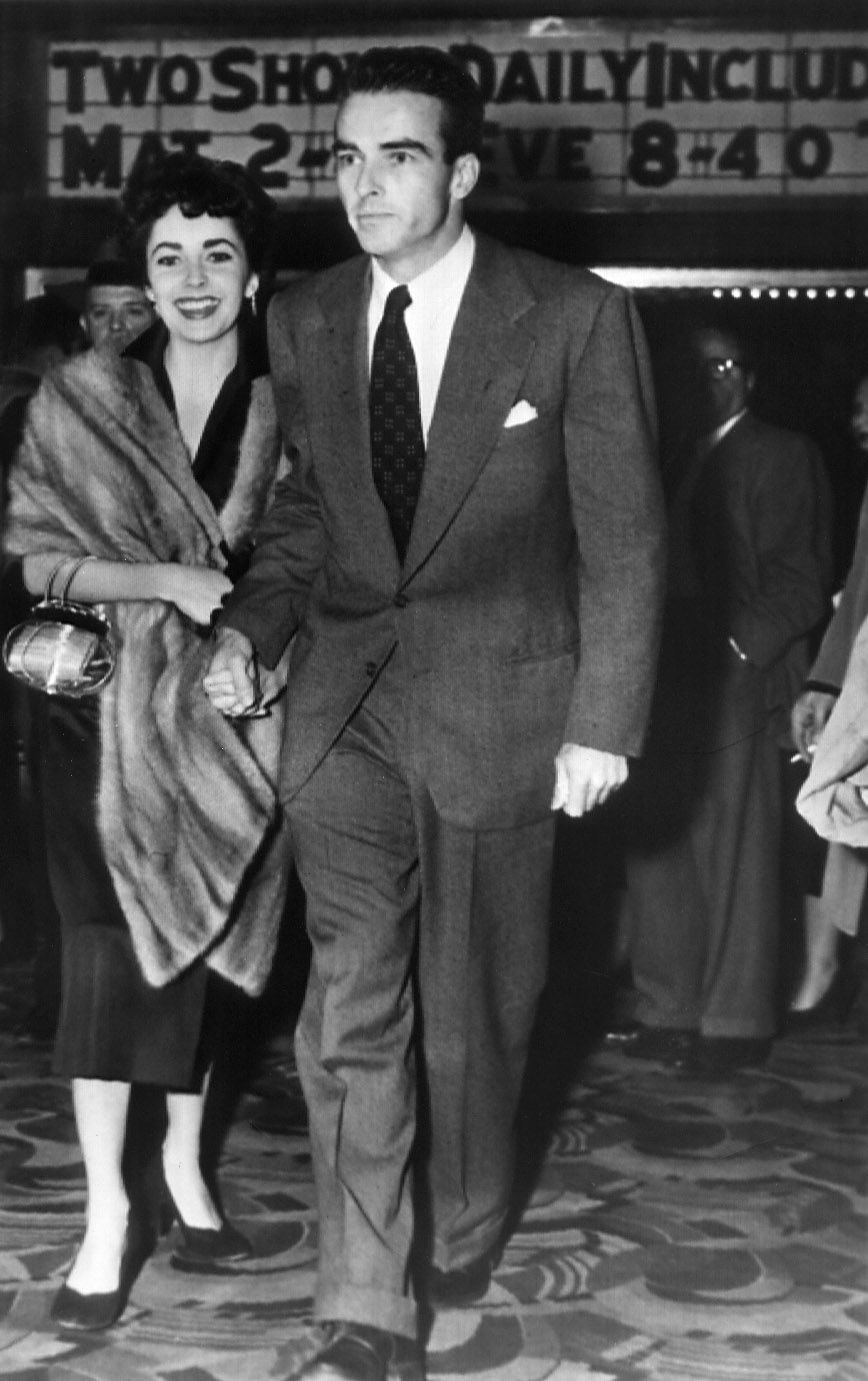 elizabeth taylor and montgomery clift at premiere, 1951