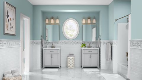 315686979 30" beaufort single vanity 315686871 24x32" mirror 308105327 nextile 30 in x 60 in x 60 in 4 piece direct to stud alcove tub surround in white 312734979 pierce 4" centerset 2 handle bathroom faucet 314614199 aloha 60 in right drain rectangular alcove soaking bathtub in white 205704743 luxury spa waffle 70 in x 72 in fabric shower curtain in white 312999736 pierce tubshower 313972570 chalk metal outdoor patio garden stool 204850460 driscoll 245 in w 3 light brushed nickel wallbath vanity light with inside white painted etched glass 308183915 100 cotton reversible 24x40" large mat 312825961 egyptian cotton bath sheet in shadow gray set of 2 312586000 delta chamberlain 24in towel bar 309749140 round water hyacinth basket s2 308906092 contemporary 4 pc bath accessory set 303068995 garden flow i wall art 33"x27" 311522212 5" gladiator ceramic pot w macrame hanging planter 308217701 msi bianco dolomite pencil molding 34 in x 12 in polished marble 302872669 daltile restore bright white 310122230 msi la fleur 992 in x 89 in x 8mm polished marble mesh mounted mosaic tile behr clear pondthd 1976212 summer bath event 2021 pirrello