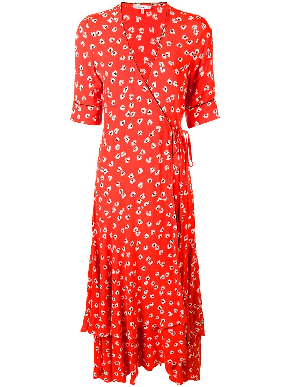 Clothing, Red, Day dress, Dress, Pattern, Polka dot, Orange, Sleeve, Pink, Design, 