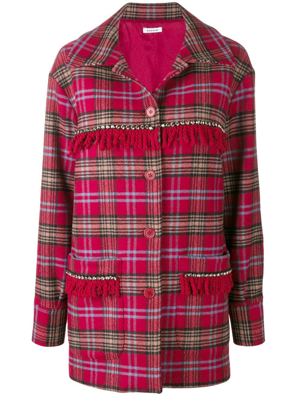 Plaid, Clothing, Tartan, Pattern, Sleeve, Textile, Design, Outerwear, Maroon, Collar, 