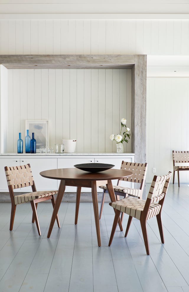 danish designer jens risom's side chair and dining table for knoll