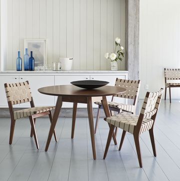 danish designer jens risom's side chair and dining table for knoll