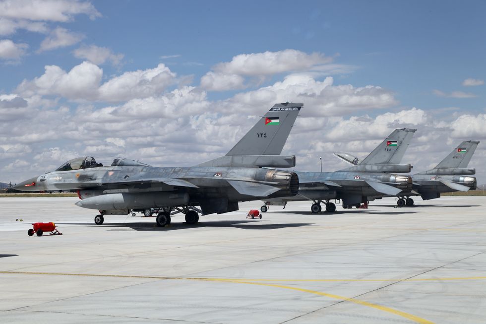 three f 16bm jets of royal jordan air force in 2022