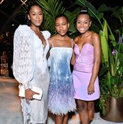 los angeles, california   october 19 l r moses ingram, demi singleton, and saniyya sidney attend elles 27th annual women in hollywood celebration, presented by ralph lauren and lexus, at academy museum of motion pictures on october 19, 2021 in los angeles, california photo by stefanie keenangetty images for elle