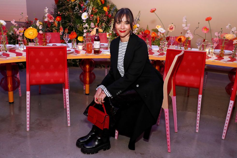 new york, new york   march 03 actress, writer, producer and director rashida jones, hosts maison courvoisier’s we found joy experience on march 3, 2022 in new york city the immersive event series brings the beauty of summer in courvoisiers home of jarnac, france to life this year, the most awarded cognac house will honor its past and celebrate the future through the unveiling of a new brand world that embodies the french belief of “joie de vivre” photo by astrid stawiarzgetty images